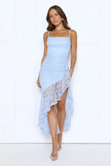 Starlet Glow Lace Midi Dress Blue