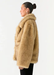 Milika Faux Fur Coat - Beige