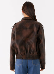 Chicago Bomber Jacket - Chocolate