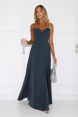 Mademoiselle Strapless Maxi Dress Teal