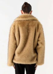 Milika Faux Fur Coat - Beige