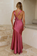 Bespoke Beauty Satin Maxi Dress Berry