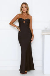 Silken Aurora Strapless Maxi Dress Black